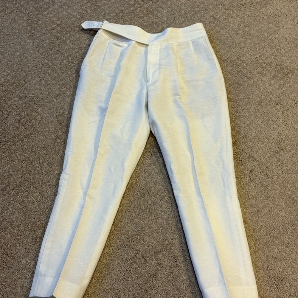 Suitsupply White Fellini Trouser Linen Cotton Blend